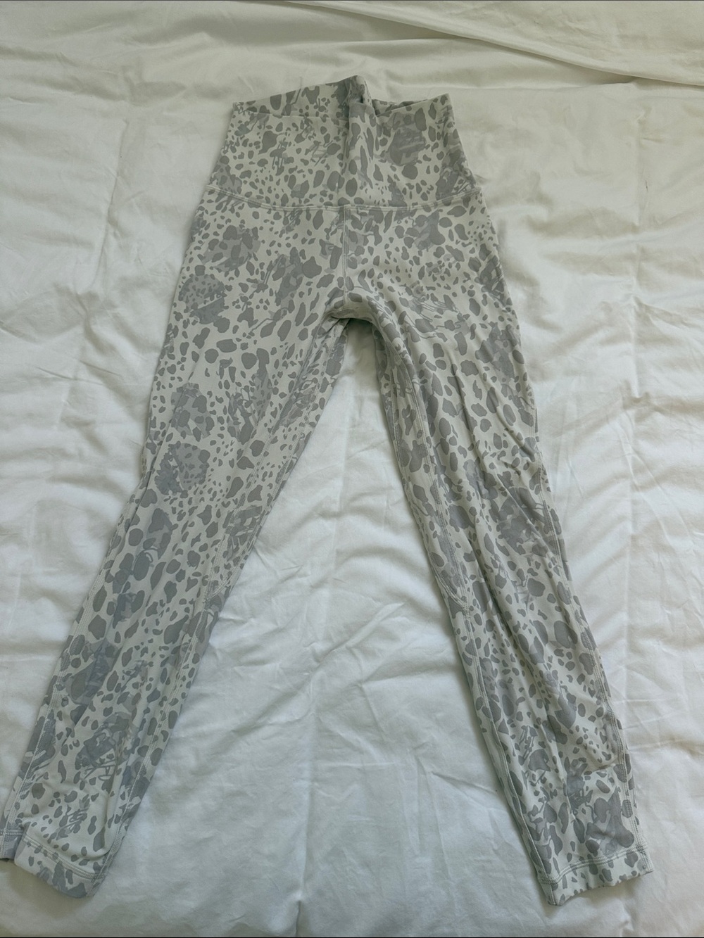lululemon athletica Light Gray Printed High-Rise Leggings